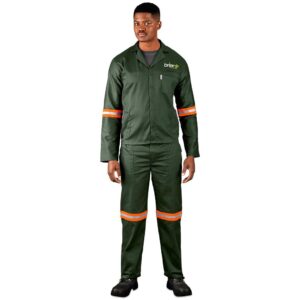 Acid Resistant Polycotton Conti Suit - Reflective Arm & Legs - Orange Tape ALT-11062